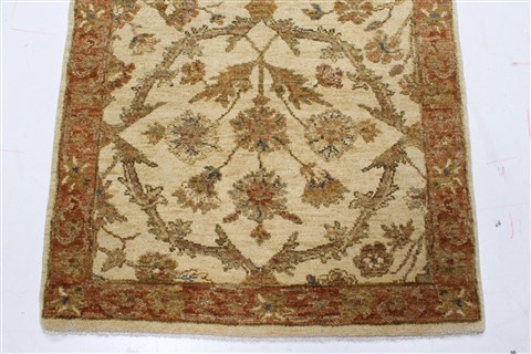 Chobi Beige Runner Hand Knotted 28 X 98 Area Rug 250-22638 Image 6