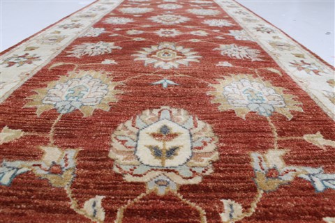 Ziegler Brown Runner Hand Knotted 26 X 103 Area Rug 250-22642 Image 8