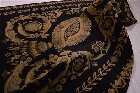 Indo-Tibetan Black Hand Knotted 80 X 100 Area Rug 100-22646 Image 1