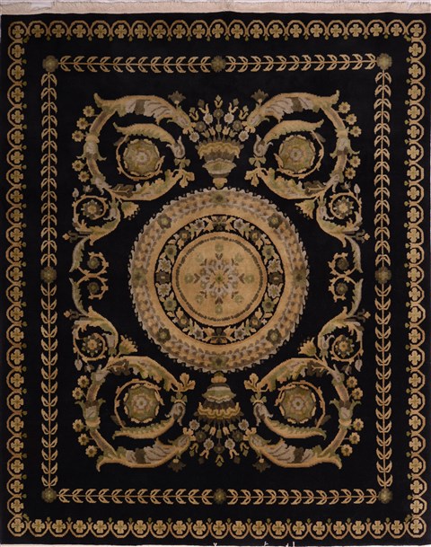 Indo-Tibetan Black Hand Knotted 80 X 100 Area Rug 100-22646 Image 0