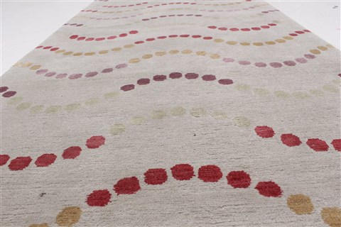 Gabbeh Grey Runner Hand Knotted 27 X 100 Area Rug 250-22647 Image 2