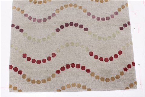 Gabbeh Grey Runner Hand Knotted 27 X 100 Area Rug 250-22647 Image 5