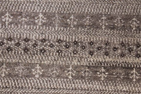 Modern Brown Runner Hand Knotted 26 X 911 Area Rug 250-22652 Image 3