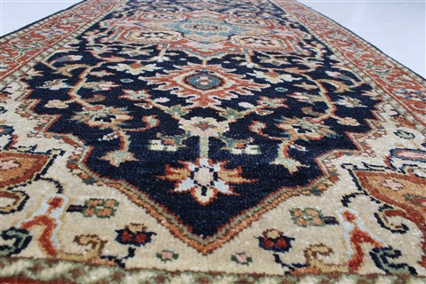 Serapi Blue Runner Hand Knotted 27 X 100 Area Rug 250-22656 Image 2