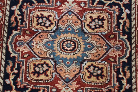 Serapi Blue Runner Hand Knotted 27 X 100 Area Rug 250-22656 Image 4