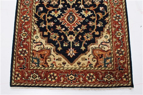 Serapi Blue Runner Hand Knotted 27 X 100 Area Rug 250-22656 Image 5