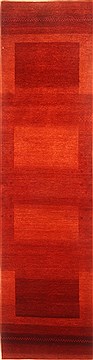 Gabbeh Red Runner Hand Knotted 2'8" X 10'1"  Area Rug 250-22664