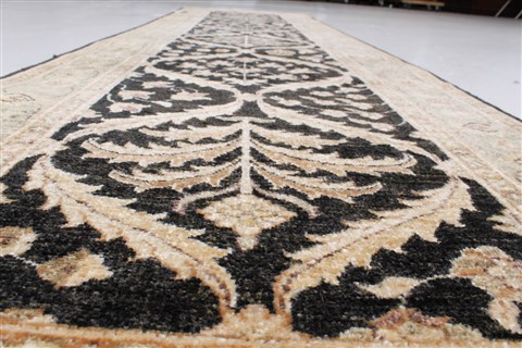 Chobi Black Runner Hand Knotted 29 X 104 Area Rug 250-22667 Image 3