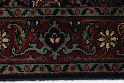 Agra Blue Runner Hand Knotted 28 X 100 Area Rug 250-22669 Image 4