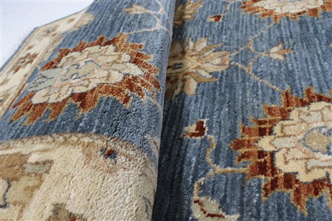 Pishavar Blue Runner Hand Knotted 26 X 101 Area Rug 250-22672 Image 4