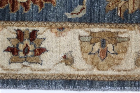 Pishavar Blue Runner Hand Knotted 26 X 101 Area Rug 250-22672 Image 8