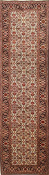 Persian Bidjar Beige Runner 10 to 12 ft Wool Carpet 22675