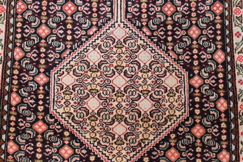 Sanandaj Black Runner Hand Knotted 24 X 911 Area Rug 250-22677 Image 5
