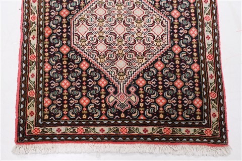 Sanandaj Black Runner Hand Knotted 24 X 911 Area Rug 250-22677 Image 6