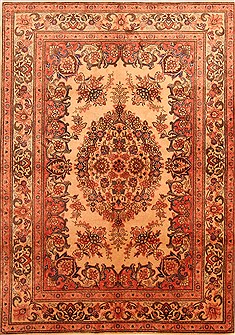 Tabriz Red Hand Knotted 4'9" X 6'8"  Area Rug 100-22680