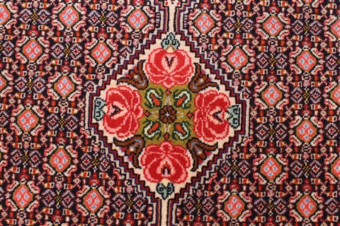 Sanandaj Black Runner Hand Knotted 25 X 97 Area Rug 250-22684 Image 4
