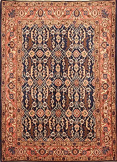 Persian Varamin Red Rectangle 5x7 ft Wool Carpet 22690