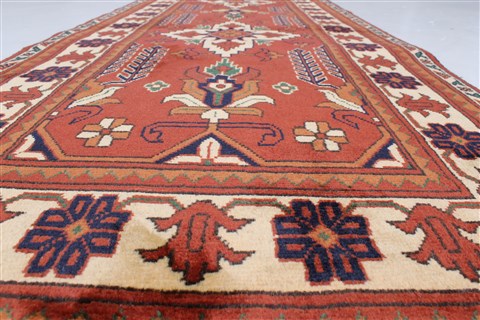 Kazak Brown Runner Hand Knotted 25 X 97 Area Rug 250-22692 Image 3