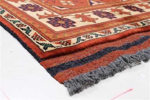 Kazak Brown Runner Hand Knotted 25 X 97 Area Rug 250-22692 Image 7
