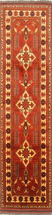 Kazak Brown Runner Hand Knotted 25 X 97 Area Rug 250-22692 Image 0