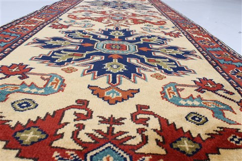 Kazak Yellow Runner Hand Knotted 28 X 99 Area Rug 250-22694 Image 3