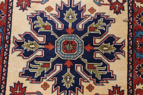 Kazak Yellow Runner Hand Knotted 28 X 99 Area Rug 250-22694 Image 6