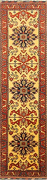 Pakistani Kazak Yellow Runner 10 to 12 ft Wool Carpet 22694