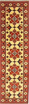 Pakistani Kazak Yellow Runner 10 to 12 ft Wool Carpet 22696