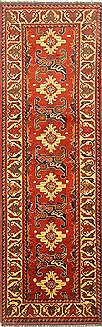 Indian Turkman Brown Runner 6 to 9 ft Wool Carpet 22697
