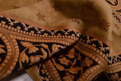 Asian Inspired Brown Hand Knotted 91 X 119 Area Rug 100-22702 Image 10