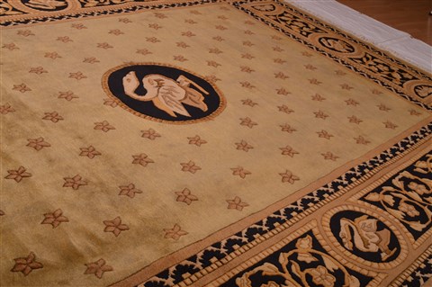 Asian Inspired Brown Hand Knotted 91 X 119 Area Rug 100-22702 Image 11