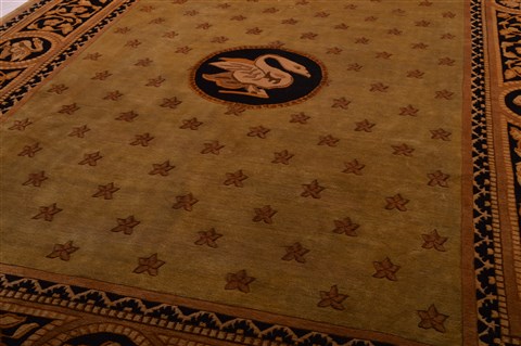 Asian Inspired Brown Hand Knotted 91 X 119 Area Rug 100-22702 Image 12