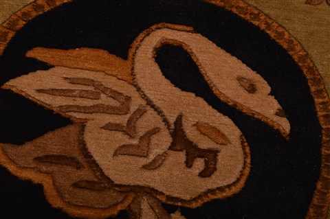 Asian Inspired Brown Hand Knotted 91 X 119 Area Rug 100-22702 Image 2