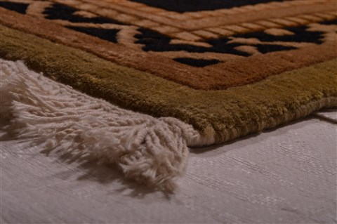 Asian Inspired Brown Hand Knotted 91 X 119 Area Rug 100-22702 Image 4