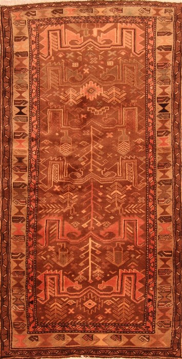 Zanjan Brown Runner Hand Knotted 33 X 63 Area Rug 100-22711 Image 0