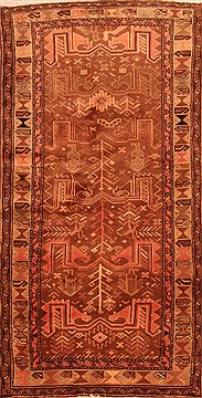 Zanjan Brown Runner Hand Knotted 3'3" X 6'3"  Area Rug 100-22711