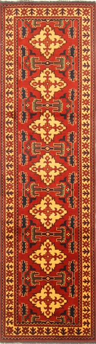 Turkman Brown Runner Hand Knotted 29 X 98  Area Rug 250-22715 Image 0