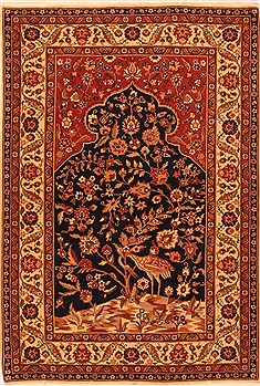Romania Tabriz Blue Rectangle 4x6 ft Wool Carpet 22724