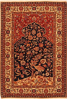 Tabriz Blue Hand Knotted 3'10" X 5'9"  Area Rug 100-22724