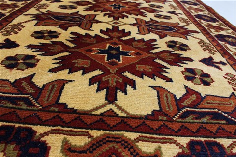 Kazak Yellow Runner Hand Knotted 29 X 97 Area Rug 250-22729 Image 3