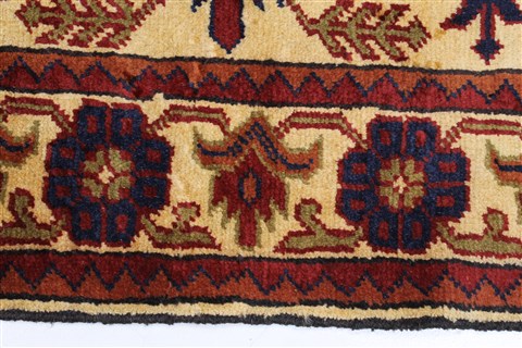 Kazak Yellow Runner Hand Knotted 29 X 97 Area Rug 250-22729 Image 4