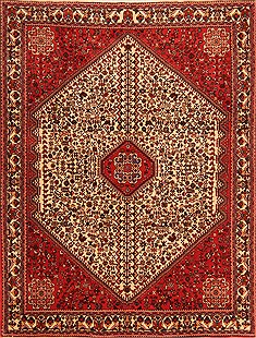 Persian Abadeh Red Rectangle 5x7 ft Wool Carpet 22740