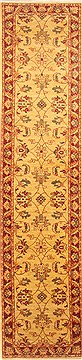 Pakistani Pishavar Yellow Runner 10 to 12 ft Wool Carpet 22748
