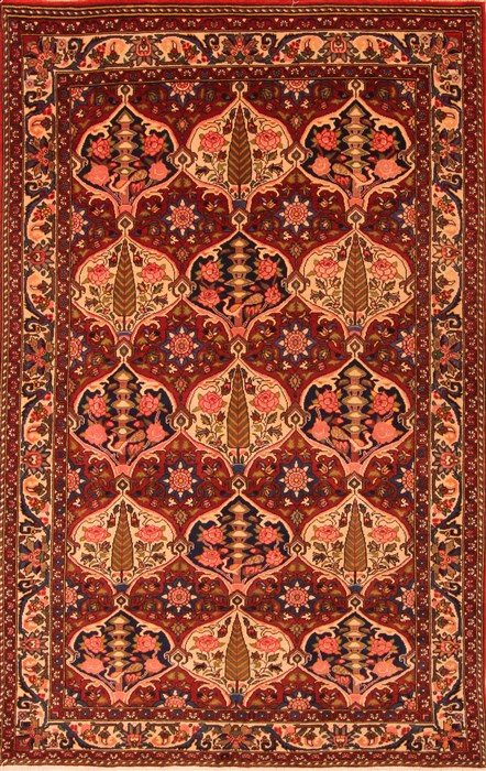 Bakhtiar Red Hand Knotted 50 X 78 Area Rug 100-22759 Image 0