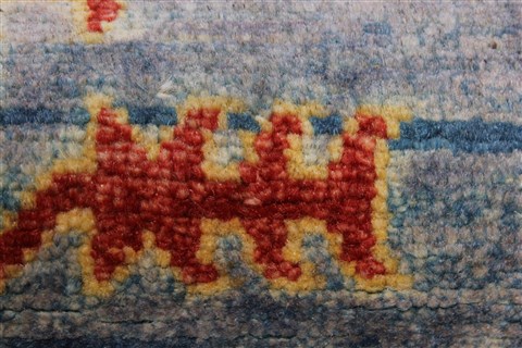 Kazak Blue Runner Hand Knotted 28 X 121  Area Rug 250-22769 Image 7