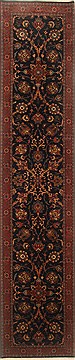 Semnan Blue Runner Hand Knotted 2'6" X 12'0"  Area Rug 250-22771
