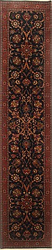 Semnan Blue Runner Hand Knotted 2'6" X 12'0"  Area Rug 250-22771