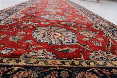 Tabriz Red Runner Hand Knotted 27 X 116 Area Rug 250-22774 Image 2
