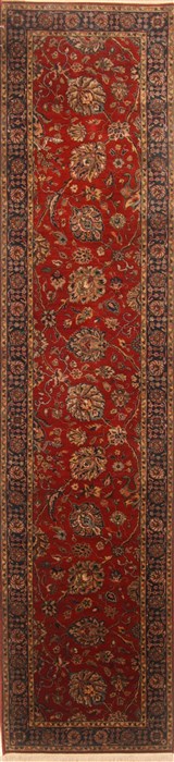 Tabriz Red Runner Hand Knotted 27 X 116 Area Rug 250-22774 Image 0