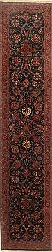 Semnan Green Runner Hand Knotted 2'6" X 11'11"  Area Rug 250-22779